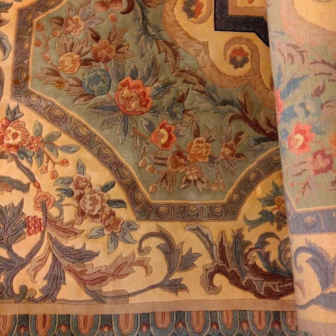 中国段通 花柄装飾 じゅうたん　 カーペット　絨毯　ラグ