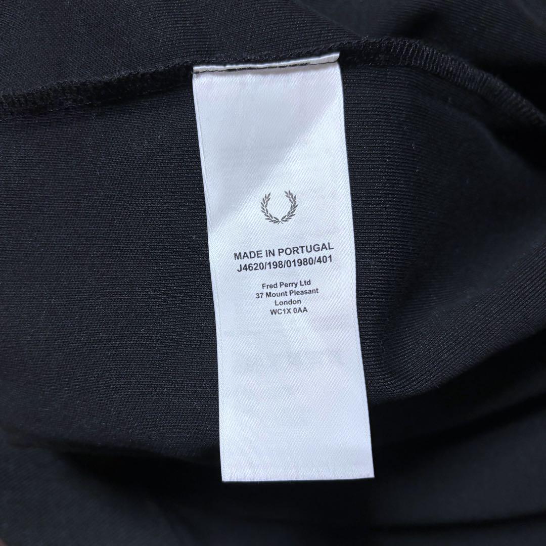 フレッドペリートラックジャケットジャージブラック黒刺繍ロゴジップアップS