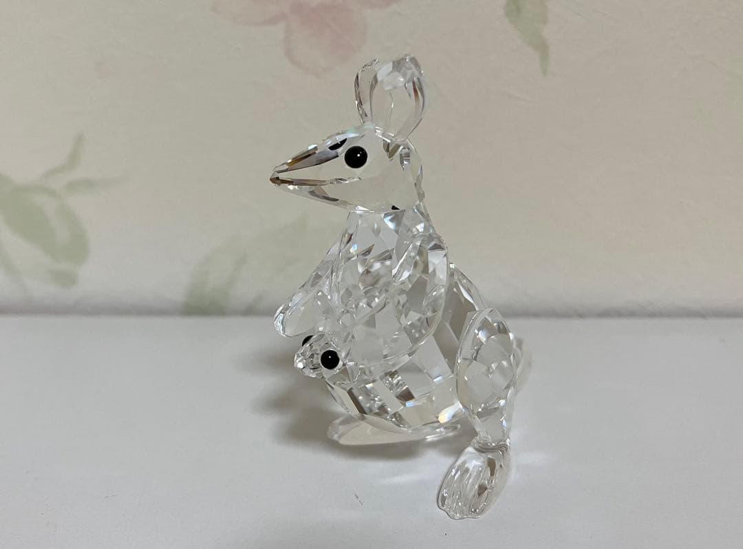 スワロフスキー　コアラ&カンガルーの親子&ゾウ　置物3点セット