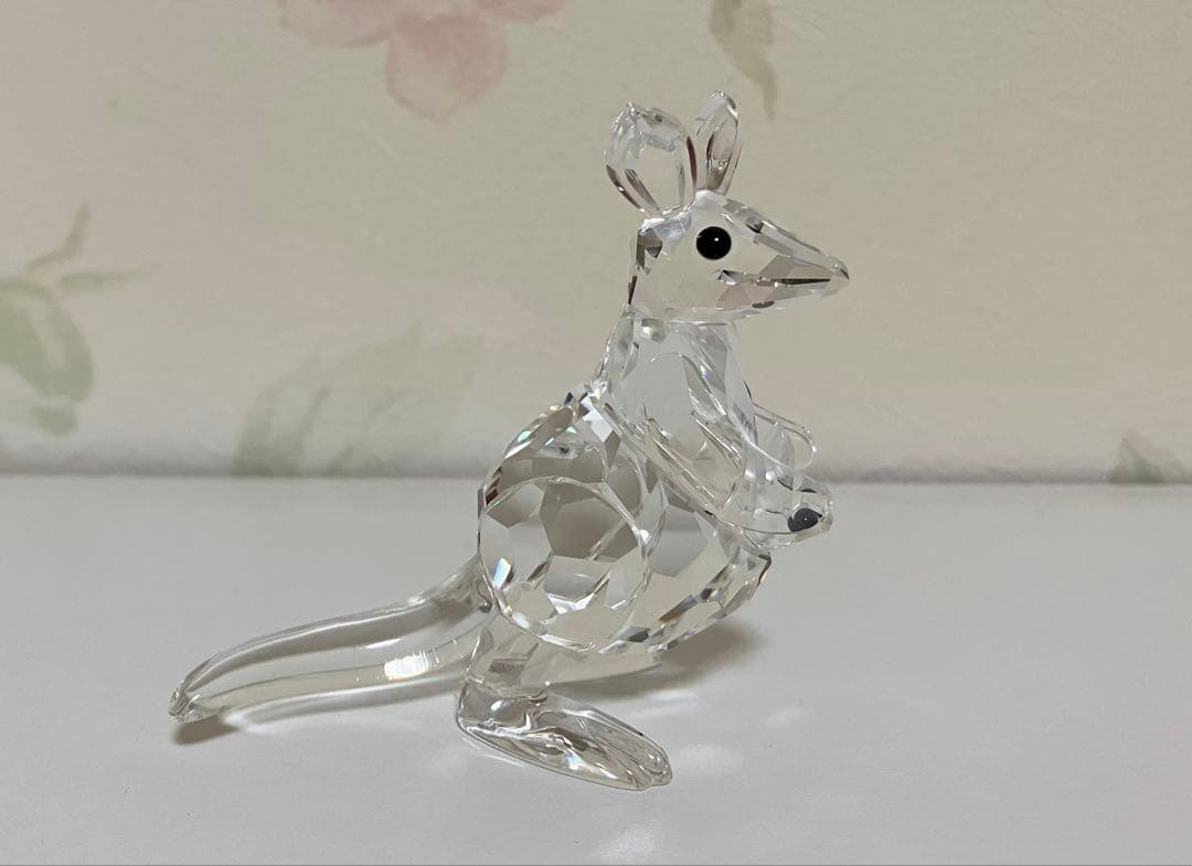 スワロフスキー　コアラ&カンガルーの親子&ゾウ　置物3点セット