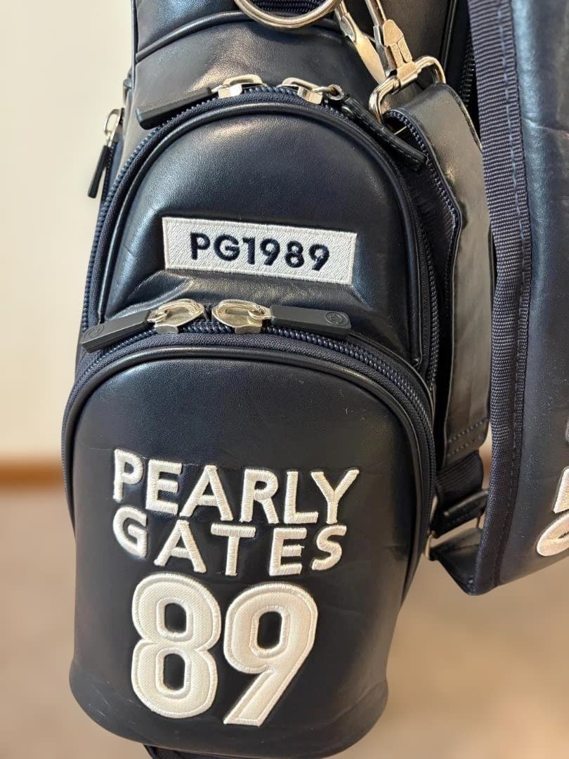 美品 パーリーゲイツ キャディバッグ スタンド式 ネイビー スマイル 89ロゴ