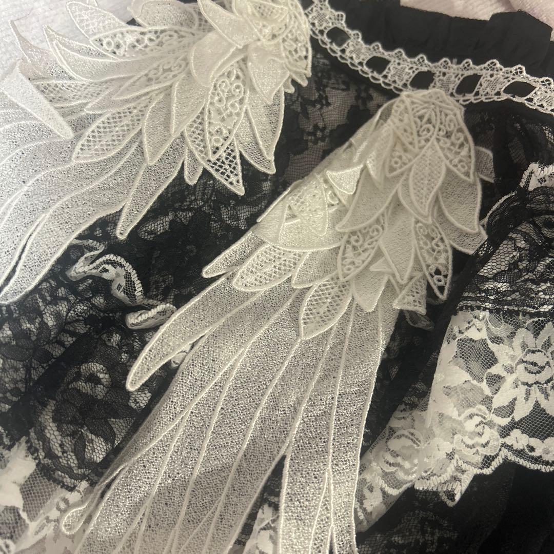 最終値下げ Mrcorset ロリータ 黒白レース襟 つけ襟 ゴスロリ