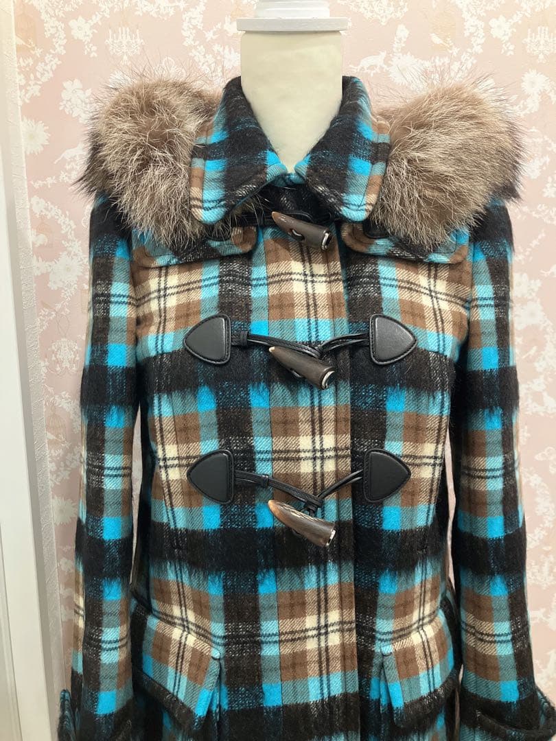 MIUMIU チェック ダッフルコート ウールコート 定価50万