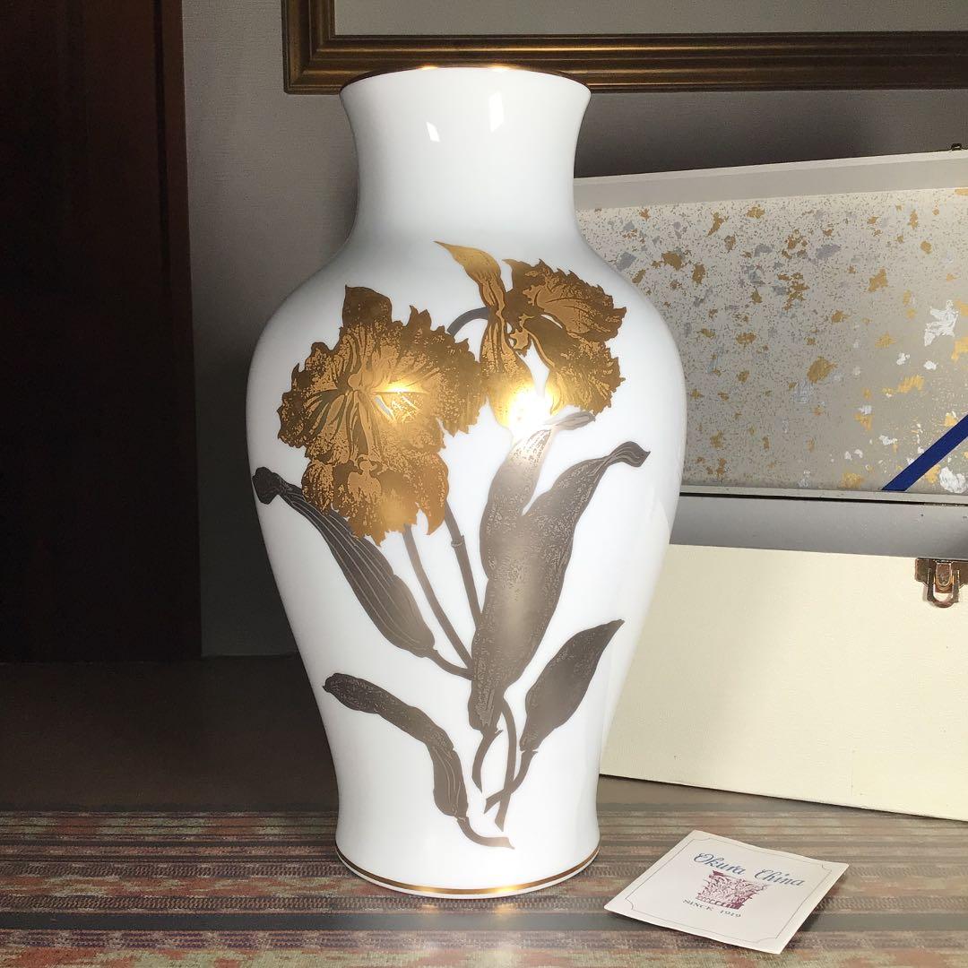 『スタうー特価』　大倉陶園　『金蝕カトレア』　花瓶