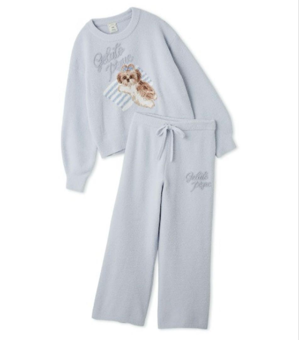 ジェラートピケ シーズージャガードプルオーバー＆ベビモコロングパンツセット