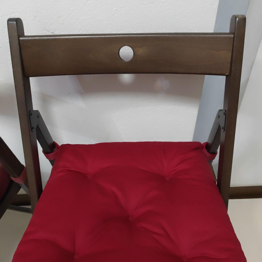 クッション付き　2脚　IKEA　TERJE　FRÖSVI　木製折りたたみチェア