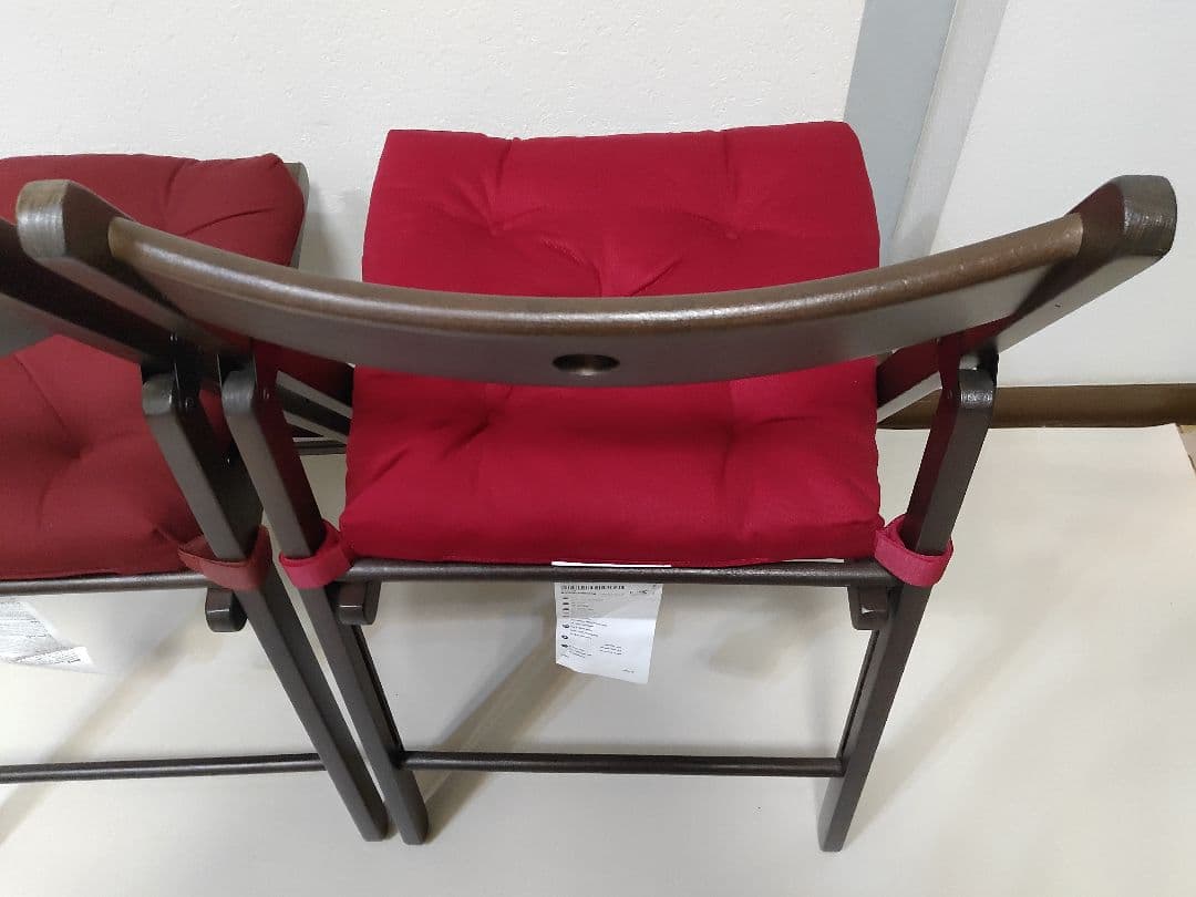 クッション付き　2脚　IKEA　TERJE　FRÖSVI　木製折りたたみチェア