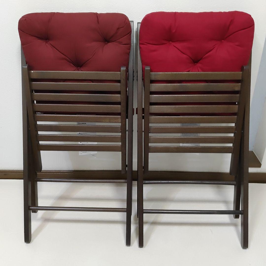 クッション付き　2脚　IKEA　TERJE　FRÖSVI　木製折りたたみチェア
