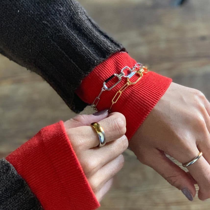 スタージュエリー ガール　クォーツ　クリップ　チェイン　シルバー　ブレスレット