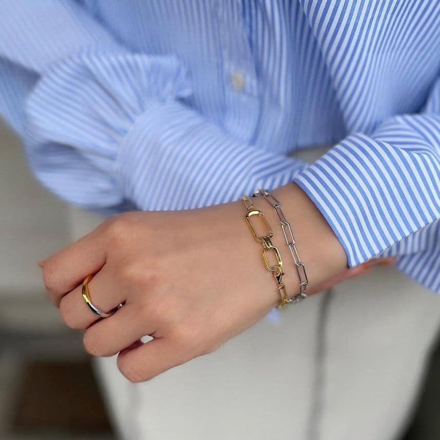 スタージュエリー ガール　クォーツ　クリップ　チェイン　シルバー　ブレスレット