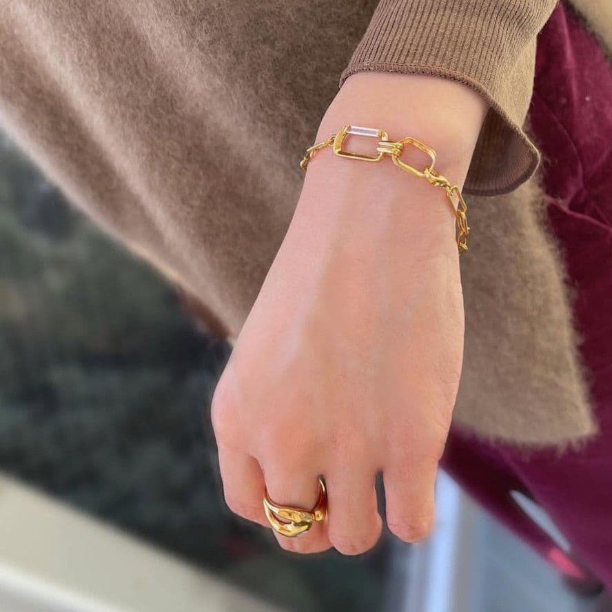 スタージュエリー ガール　クォーツ　クリップ　チェイン　シルバー　ブレスレット