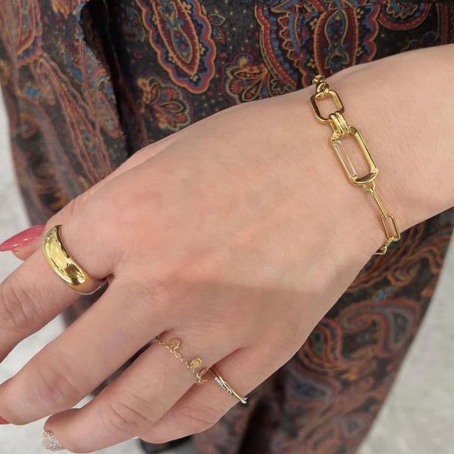 スタージュエリー ガール　クォーツ　クリップ　チェイン　シルバー　ブレスレット