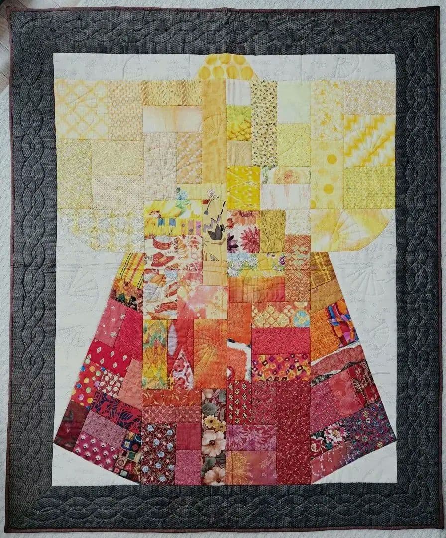 ハンドメイド　パッチワークタペストリー(着物)
