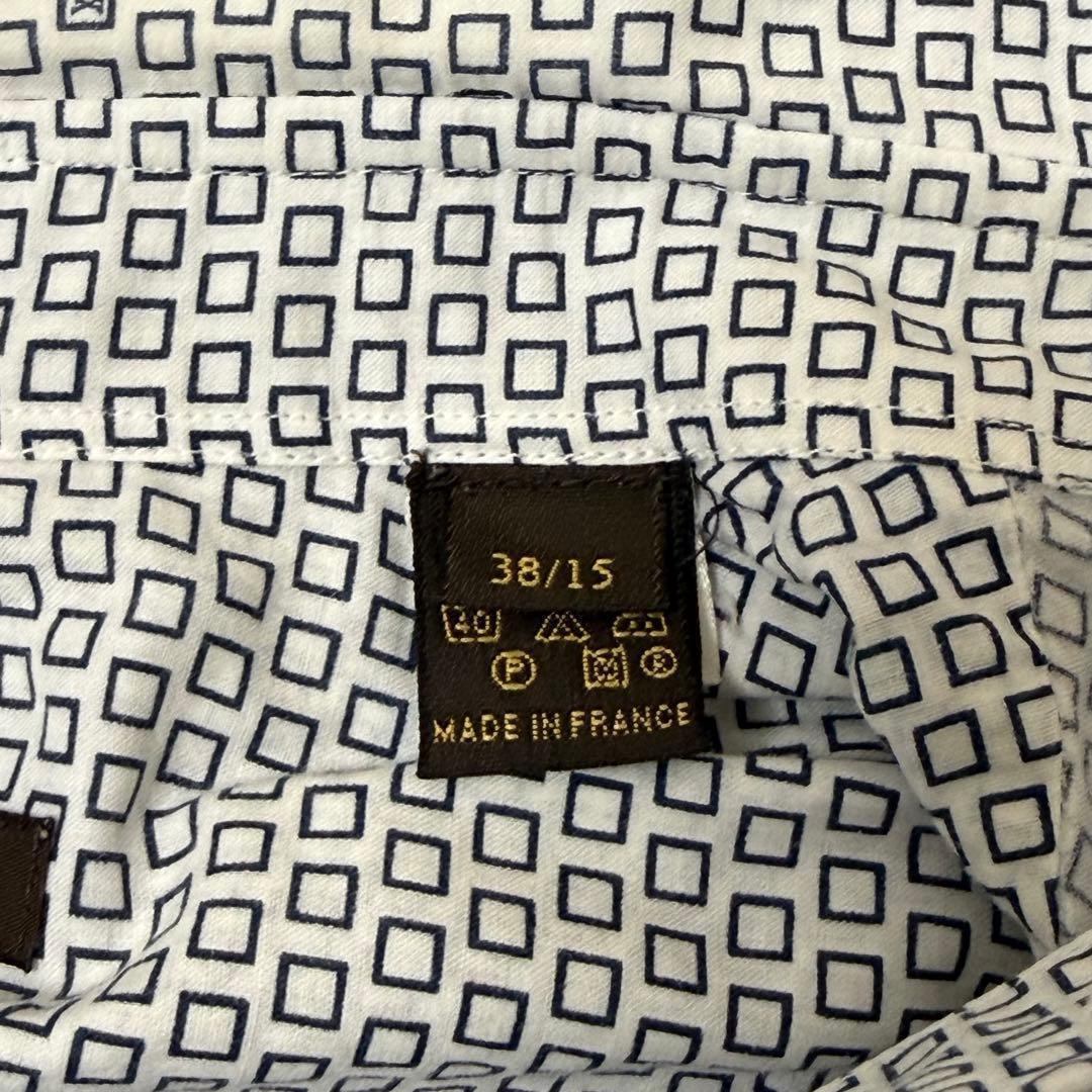 【美品】LOUIS VUITTON 長袖 ワイシャツ シャツ 総柄 ロゴ 38