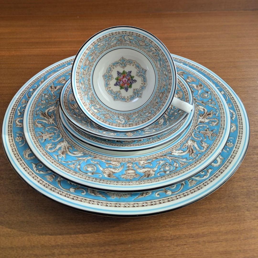 【英国ヴィンテージ】 フロレンティーン ターコイズ 5点セット