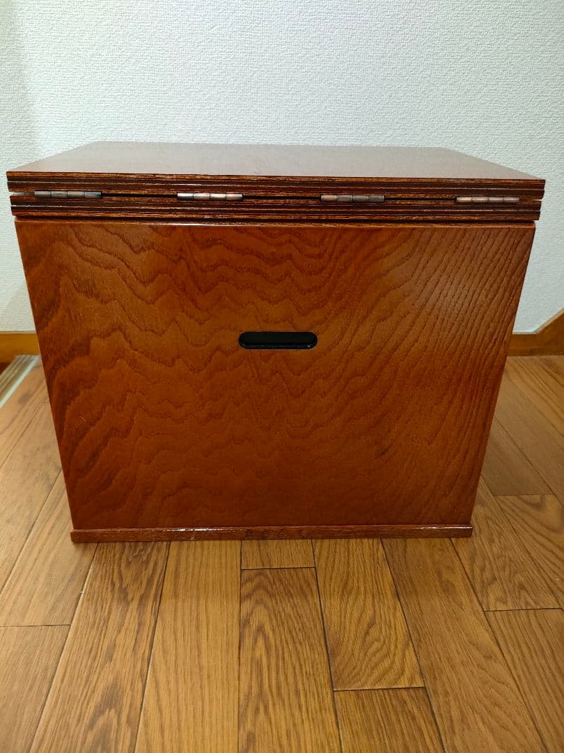 【ほぼ未使用】折り畳み　文机　職人手造り　引出し　銘木　欅　コンパクト　書斎机