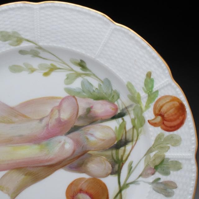 ニンフェンブルク 野菜絵 プレート アンティーク 19世紀末 24cm
