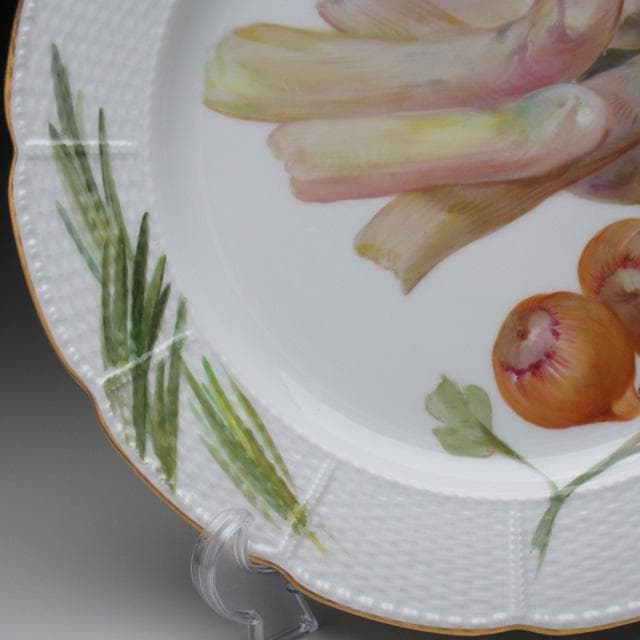 ニンフェンブルク 野菜絵 プレート アンティーク 19世紀末 24cm