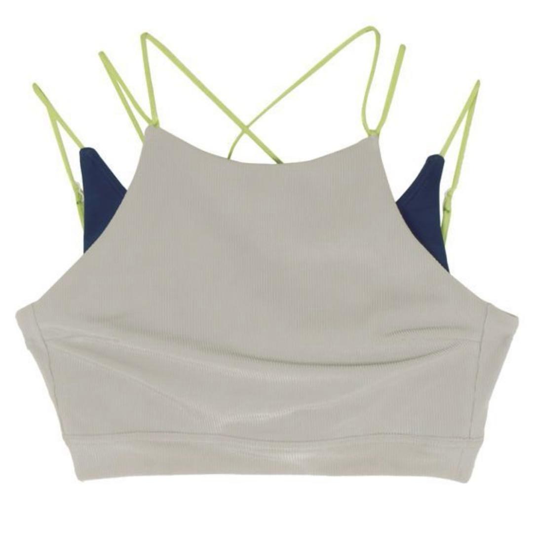 UN3D. レイヤードブラトップ グレー/ネイビー/ライム