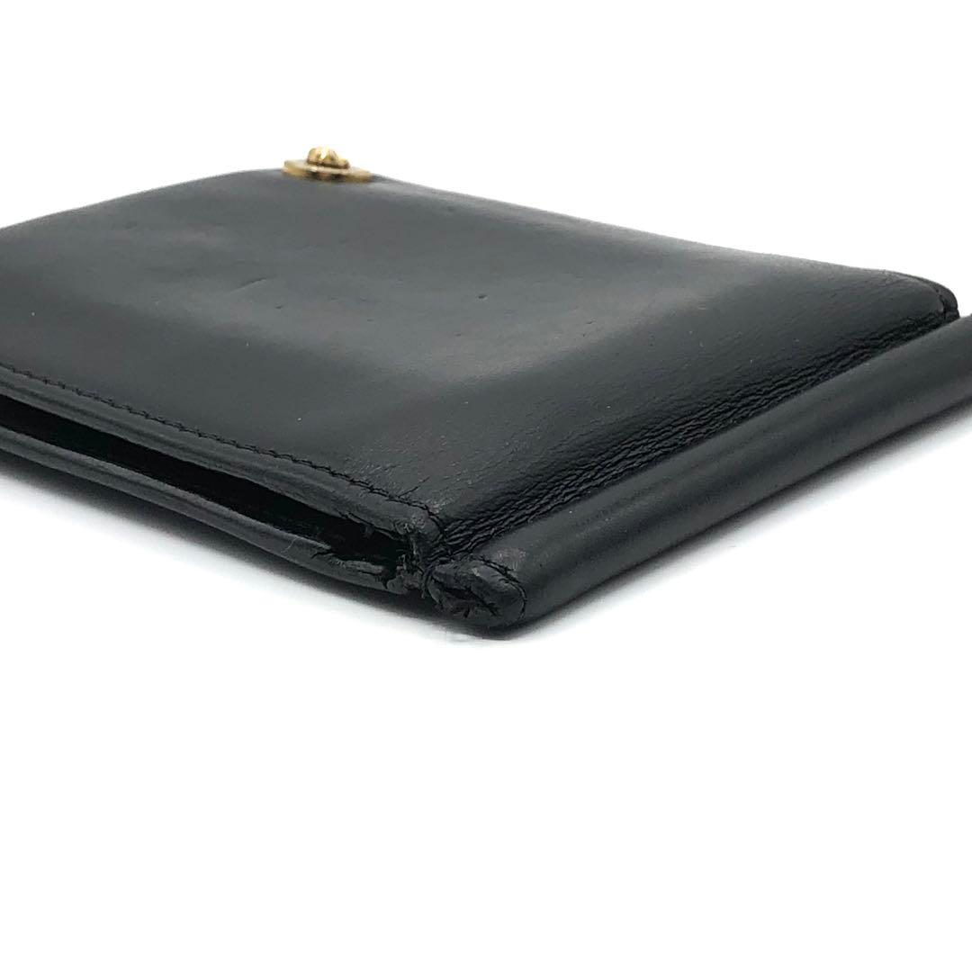 ヴェルサーチ マネークリップ メデューサ ロゴ 二つ折り財布 ブラック レザー