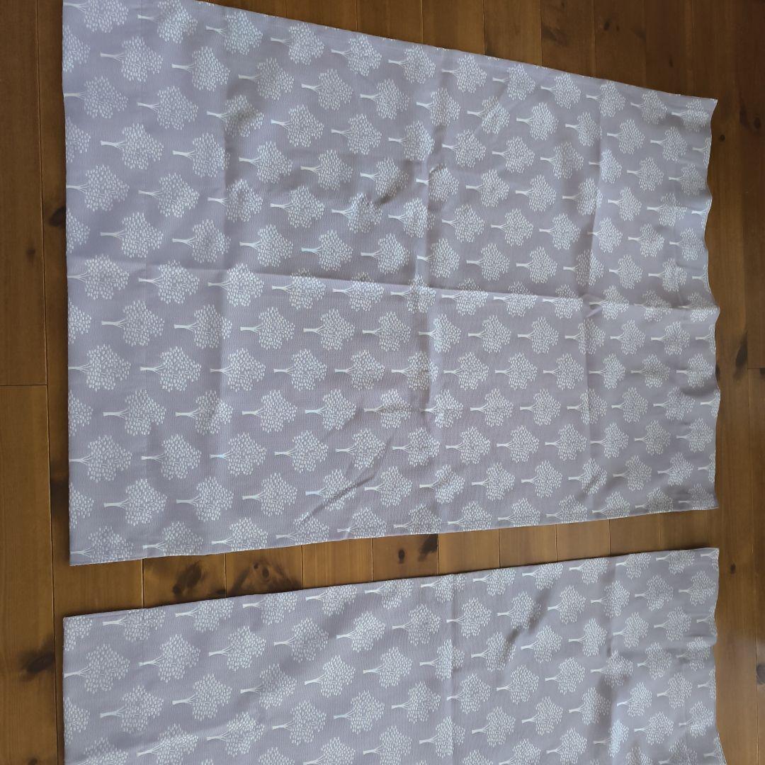 モモナチュラル　オーダーフラットカーテン 2枚セット　北欧柄