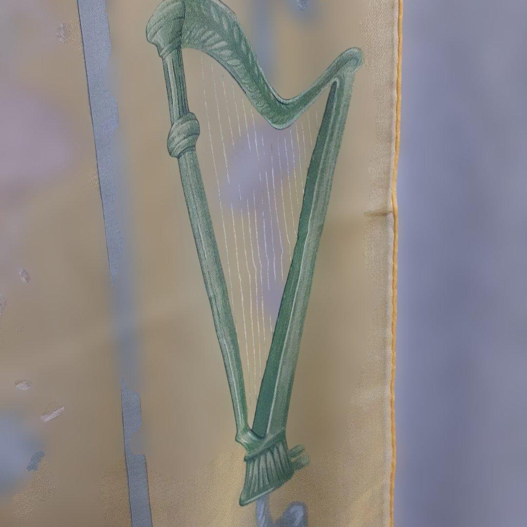 [アガサ!]HERMES バレリーナと楽器のイラスト スカーフ