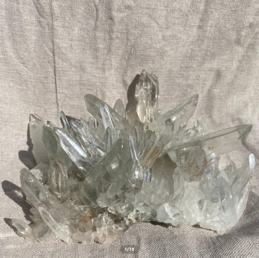 【ヒマラヤ水晶 インド マニハール産 ♡ 水晶クラスター】クローライト付き