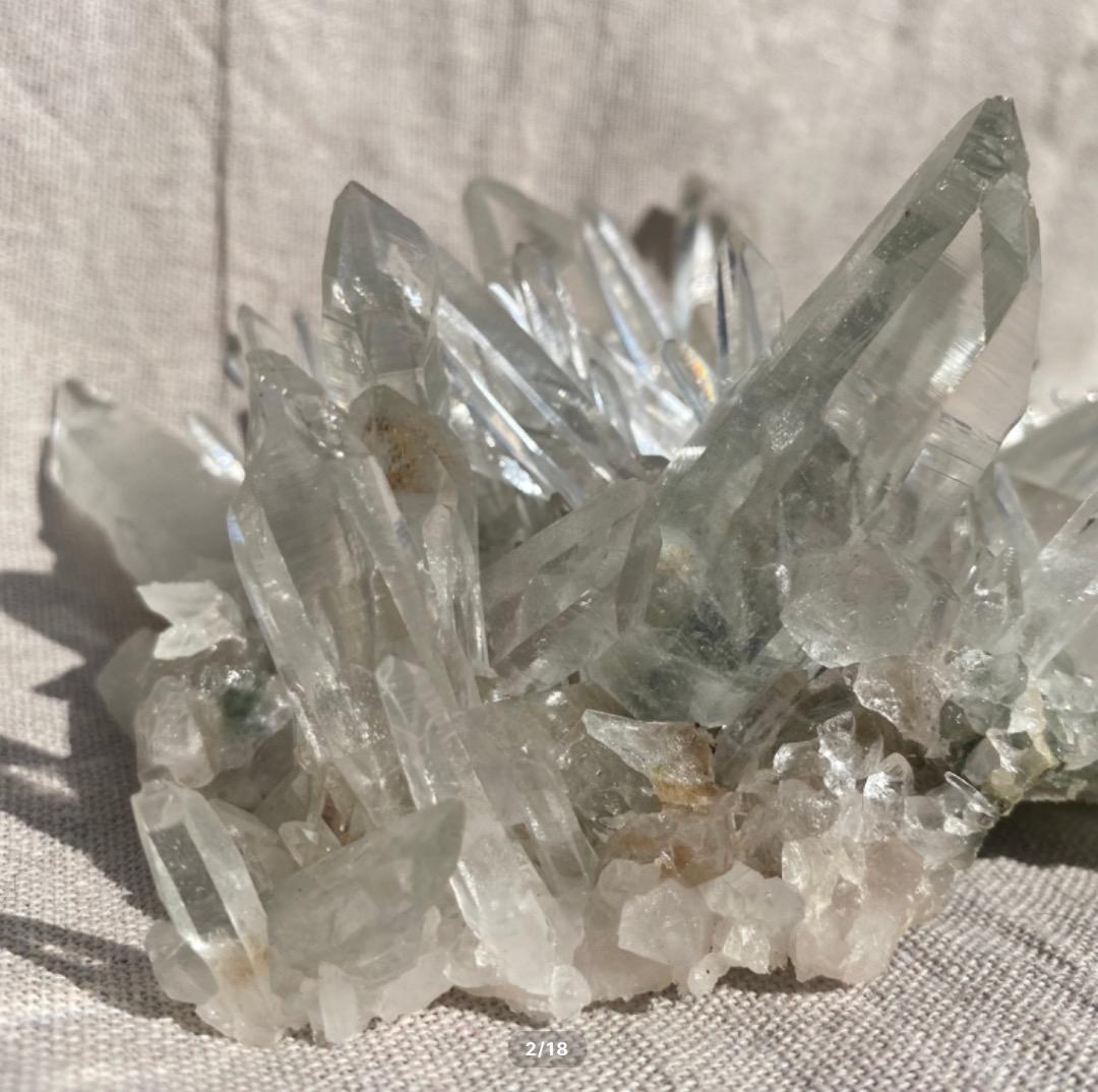 【ヒマラヤ水晶 インド マニハール産 ♡ 水晶クラスター】クローライト付き