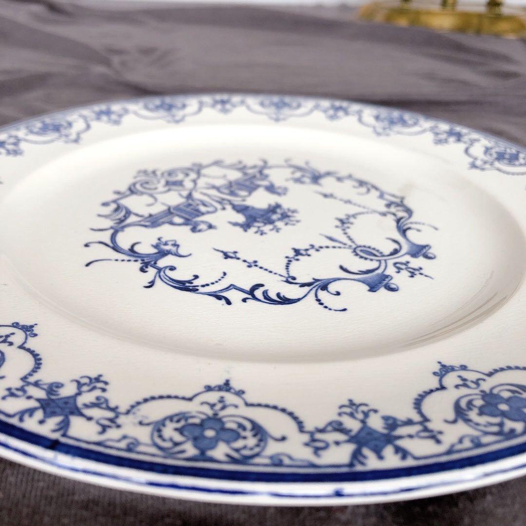 ヴィエイヤーボルドー ムスティエ ディナープレート F フランスアンティーク食器