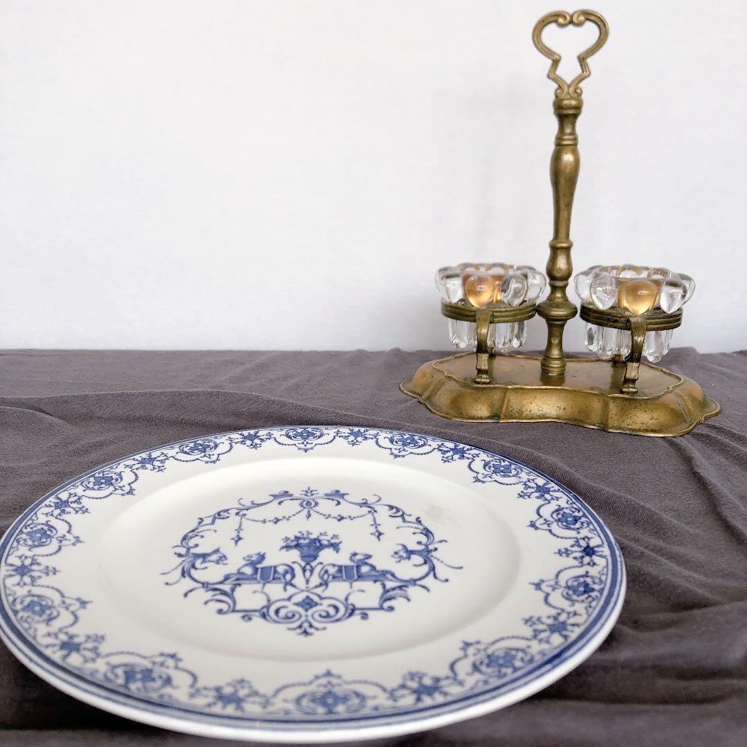 ヴィエイヤーボルドー ムスティエ ディナープレート F フランスアンティーク食器