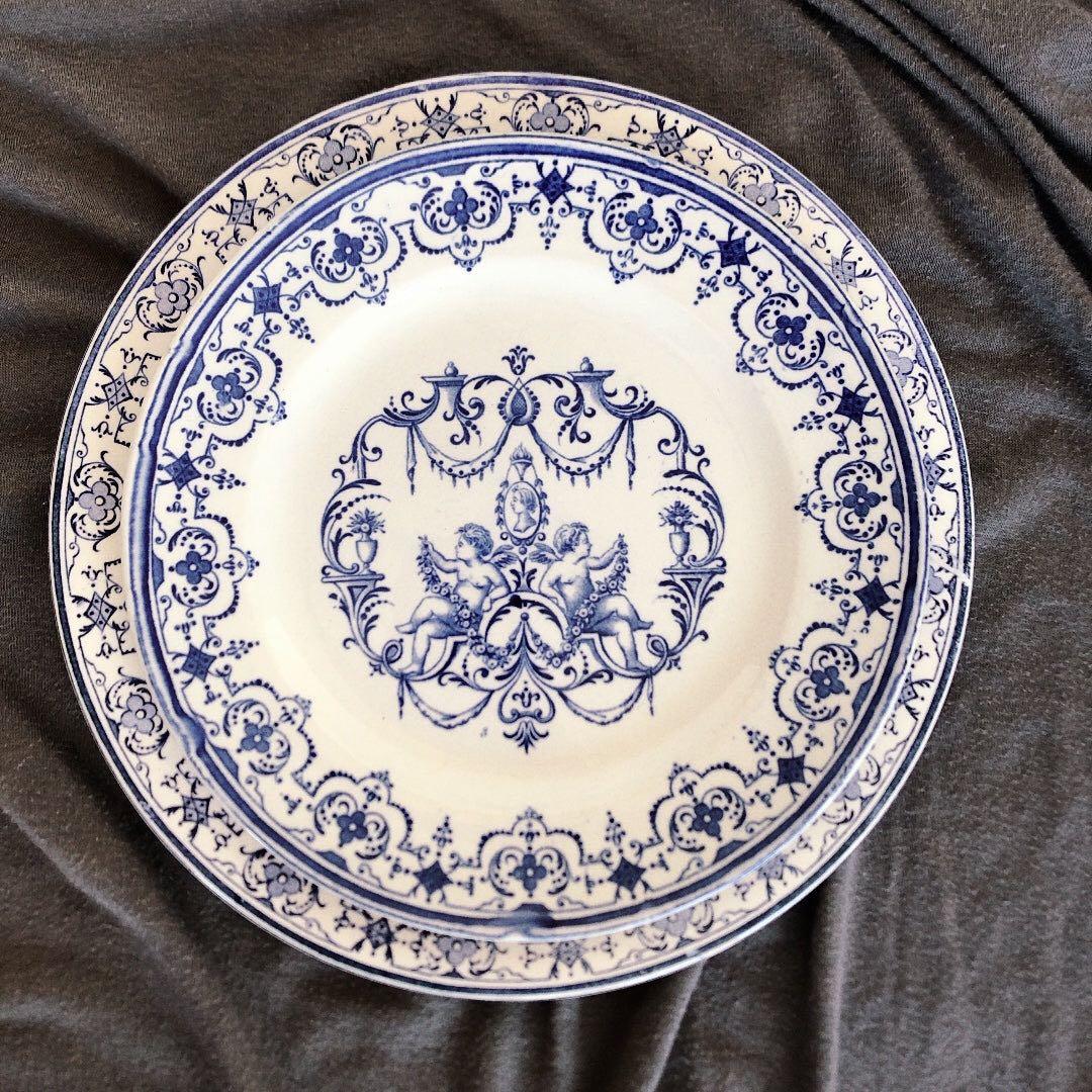 ヴィエイヤーボルドー ムスティエ ディナープレート F フランスアンティーク食器