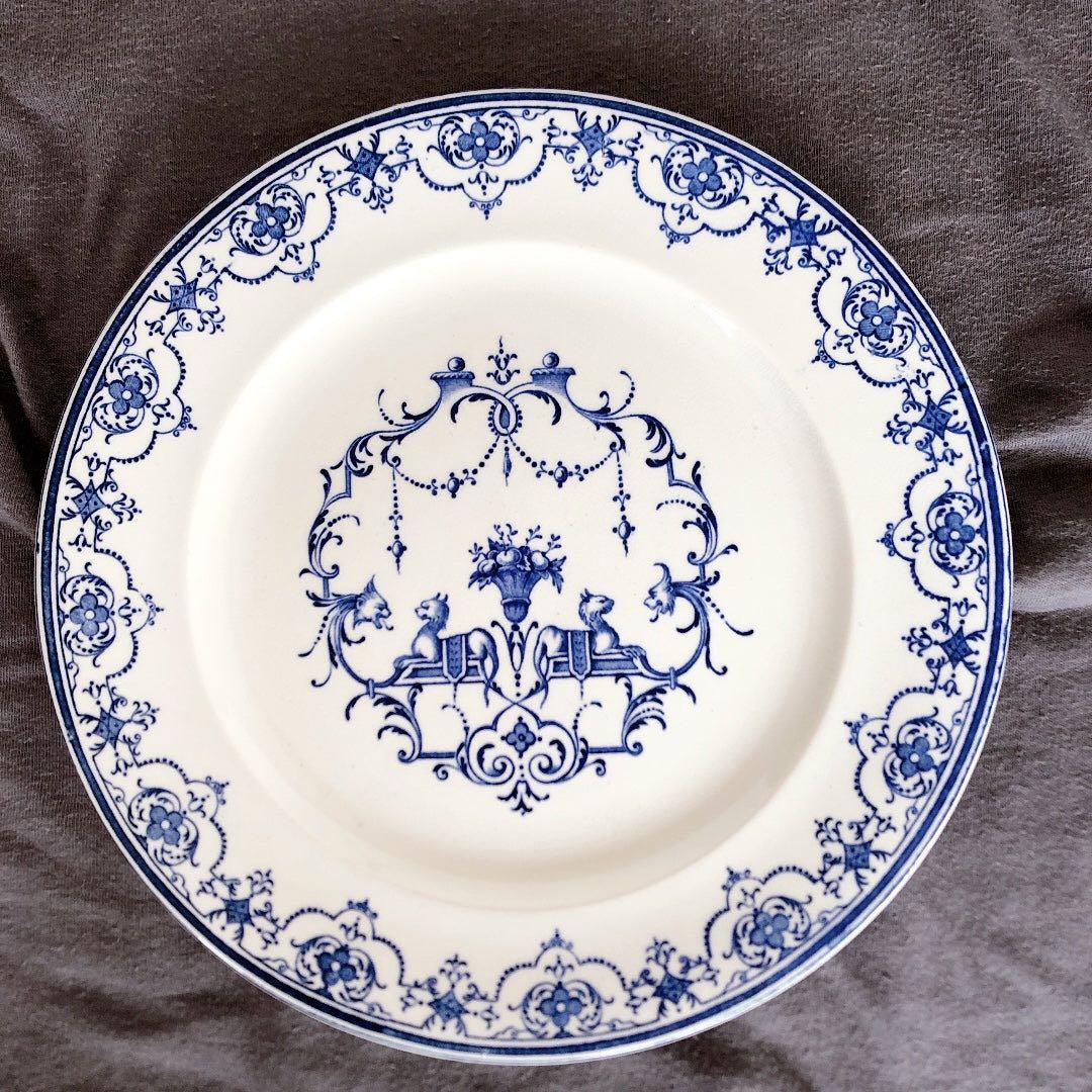 ヴィエイヤーボルドー ムスティエ ディナープレート F フランスアンティーク食器