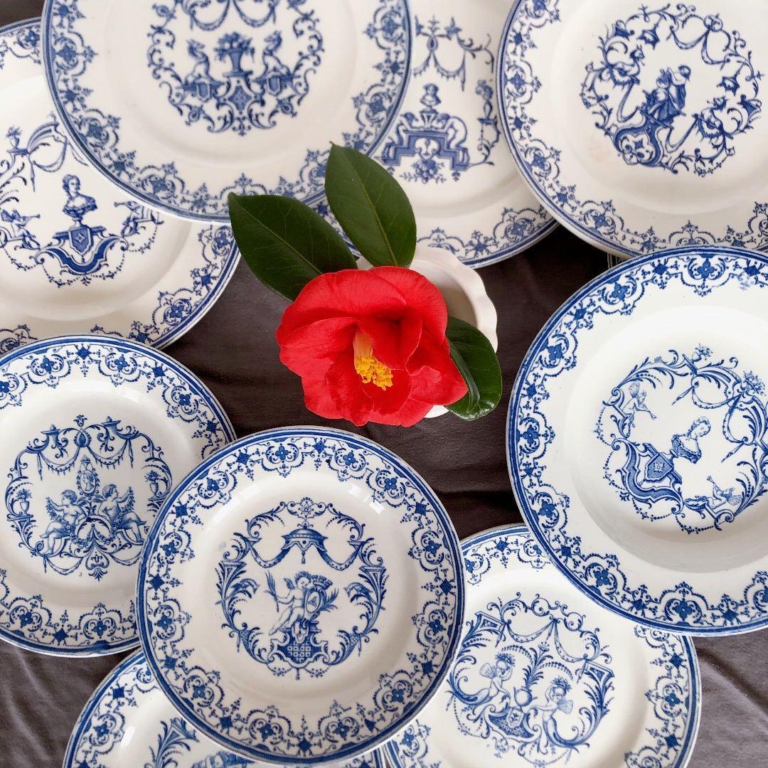 ヴィエイヤーボルドー ムスティエ ディナープレート F フランスアンティーク食器