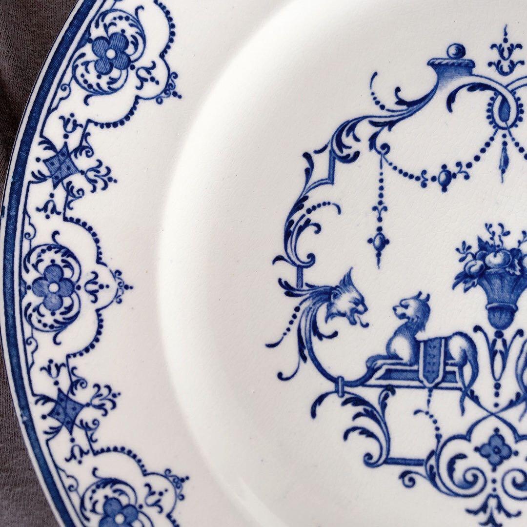 ヴィエイヤーボルドー ムスティエ ディナープレート F フランスアンティーク食器