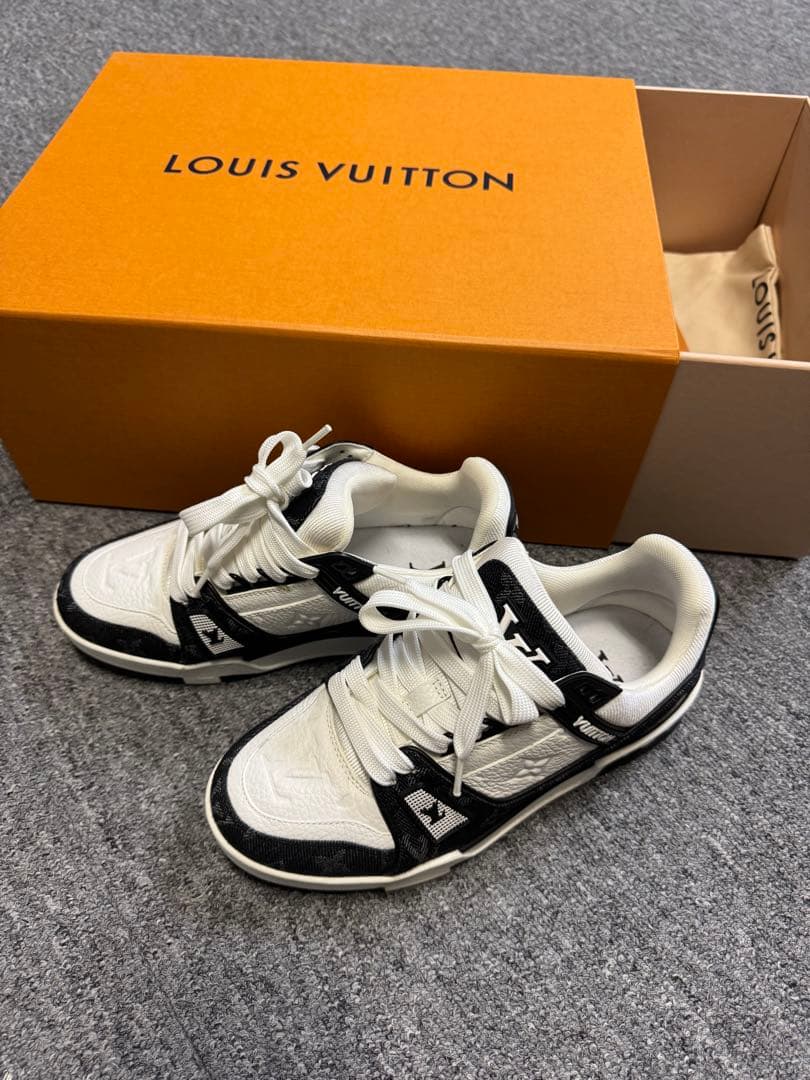 Louis Vuitton トレイナーライン モノグラムデニム レザー 36.5