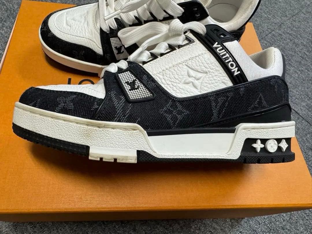 Louis Vuitton トレイナーライン モノグラムデニム レザー 36.5