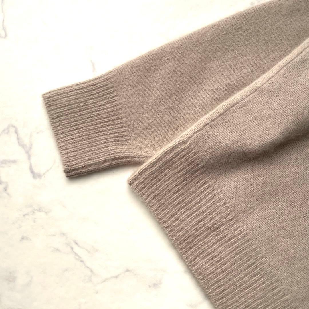 デミルクスビームス フラッフィ クルーネックニット ラクーン100 ベージュ F