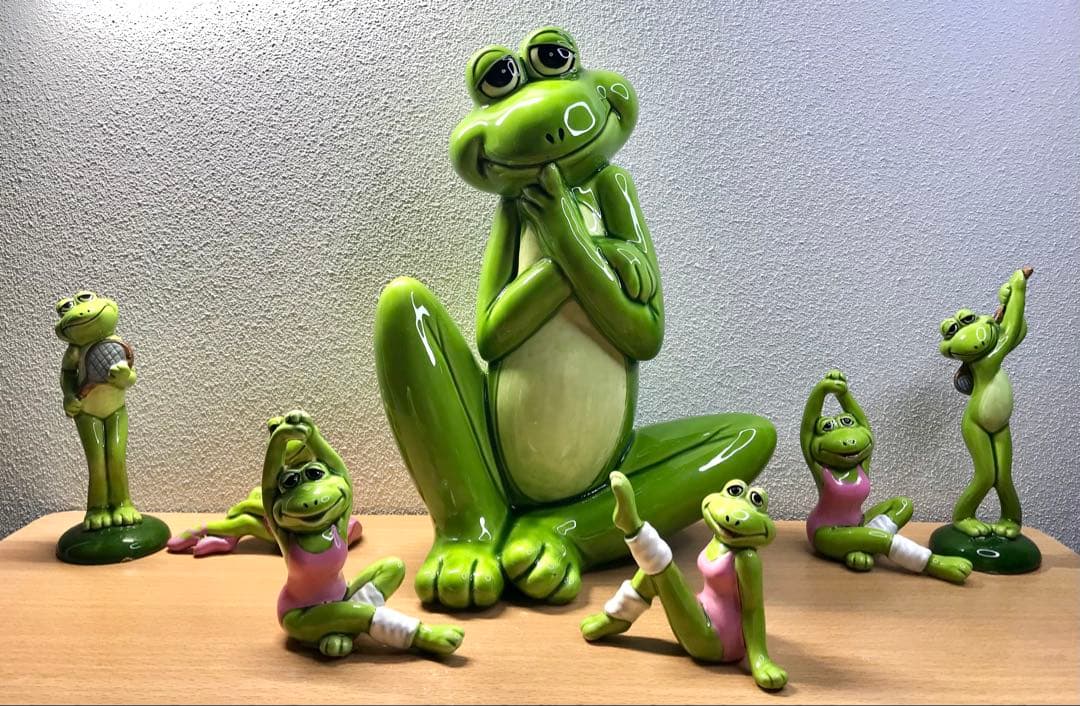 美品 【レトロ】カエル セブンコーポレーション　置物セット7体　かえる　蛙
