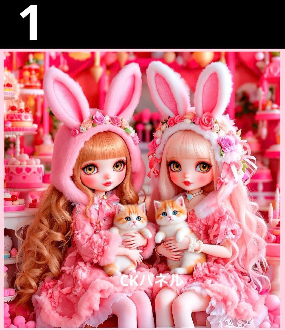 オーダーページ　ハンカチ　321 女の子にゃんこ柄　1/19　ハンドメイド