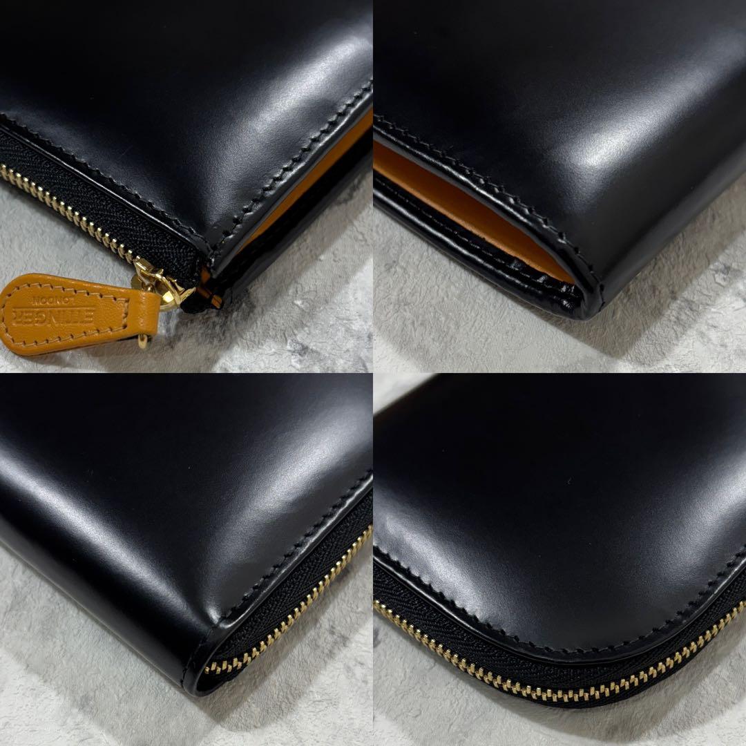 【美品】 エッティンガー Ｌ字 ケース 財布 ブライドルレザー ブラック