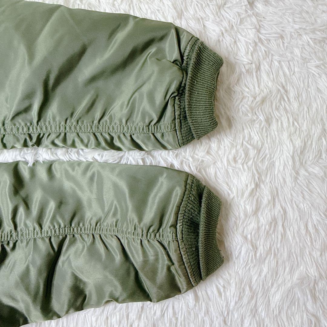 アルファ MA-1 フライトジャケット 緑 Lサイズ 中綿 y2k 短丈