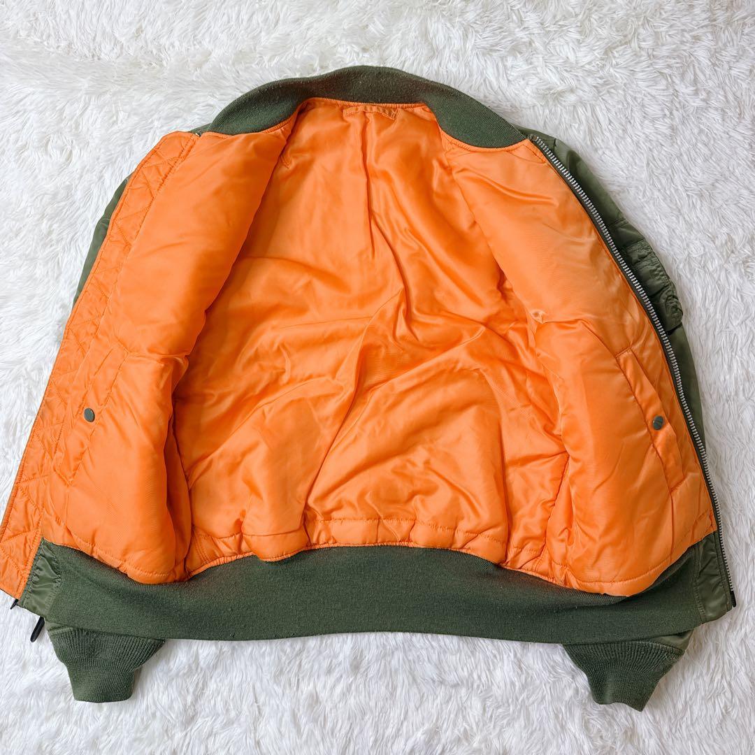 アルファ MA-1 フライトジャケット 緑 Lサイズ 中綿 y2k 短丈