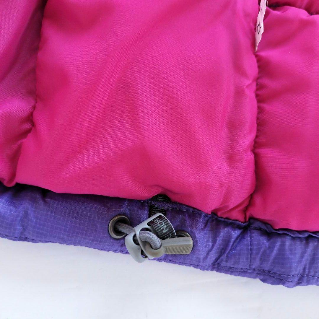 ノースフェイス ヌプシ ダウンベスト 700フィル パープル イエロー【Ｍ】