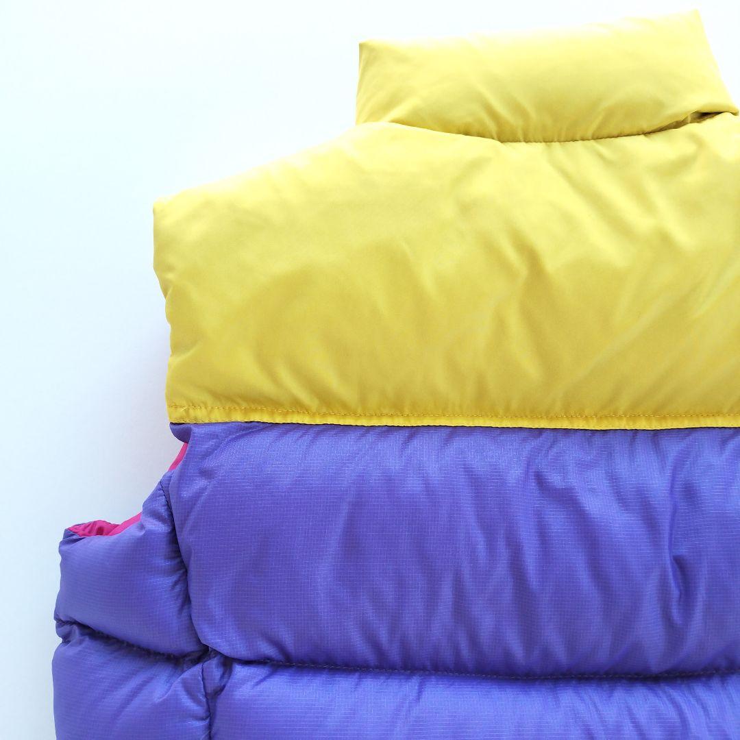 ノースフェイス ヌプシ ダウンベスト 700フィル パープル イエロー【Ｍ】