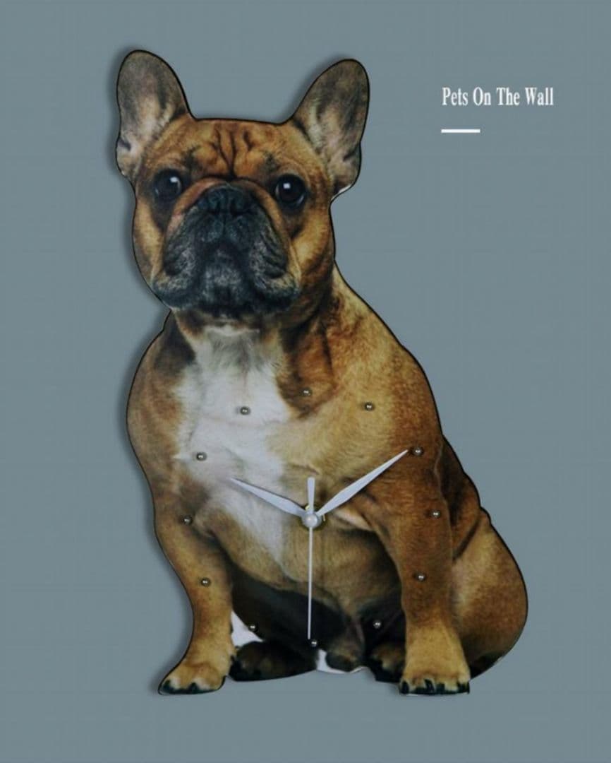 【リアル】壁掛け ペット時計 かわいい フレンチブルドッグ インテリア