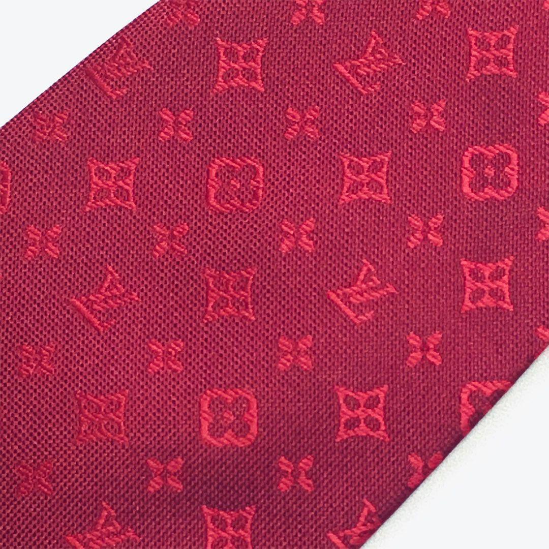 未使用級 ルイヴィトン Louis Vuitton ネクタイ レッド モノグラム