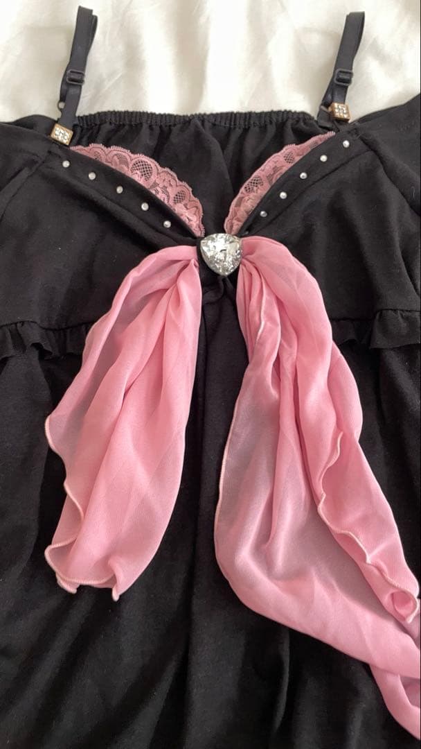 GOLDS infinity オフショルダー 半袖トップス 黒ピンク