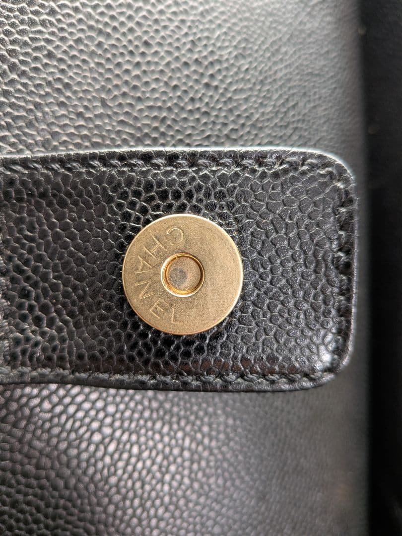 CHANEL ブラックキャビアスキン・ココマーク2WAYトート・ギャランティ付