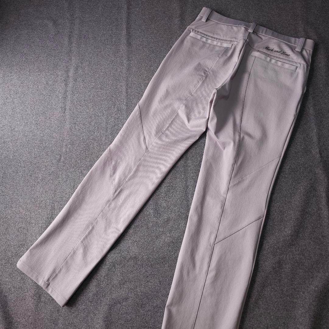 2023年 マークアンドロナ ストレッチゴルフパンツ L グレー スカル ロゴ