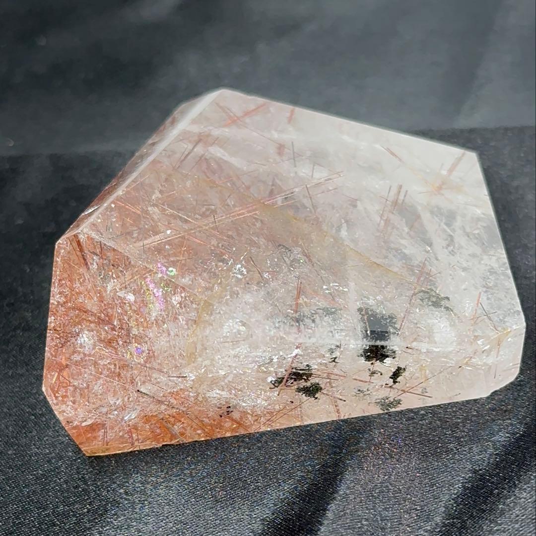 【天然石】レッドルチルクォーツ フリーカット 原石 ポイント 裸石 置物